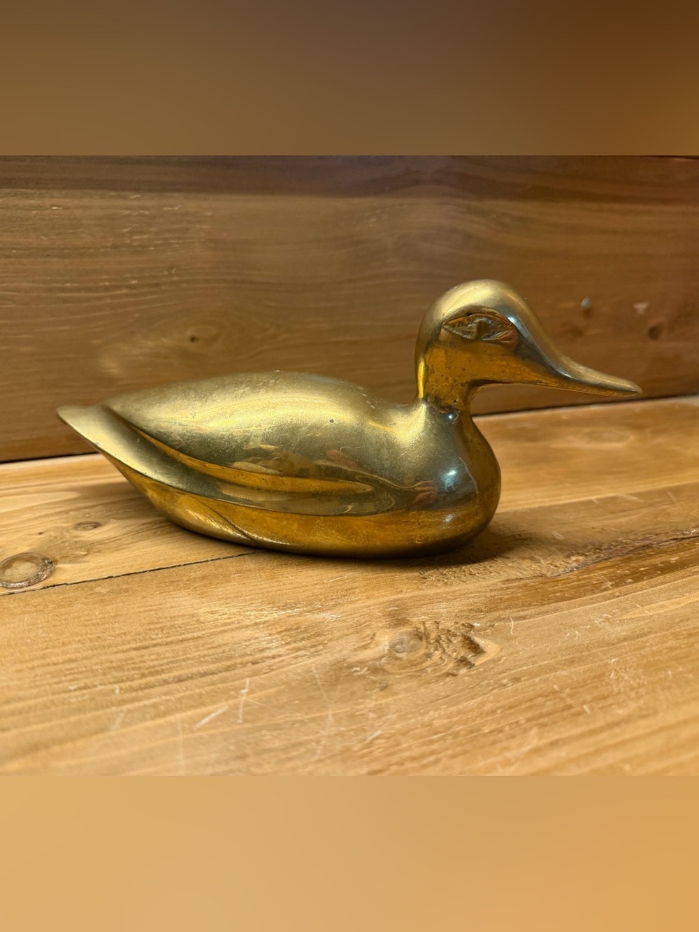 Vintage Brass Duck Figurine Decor Decorative